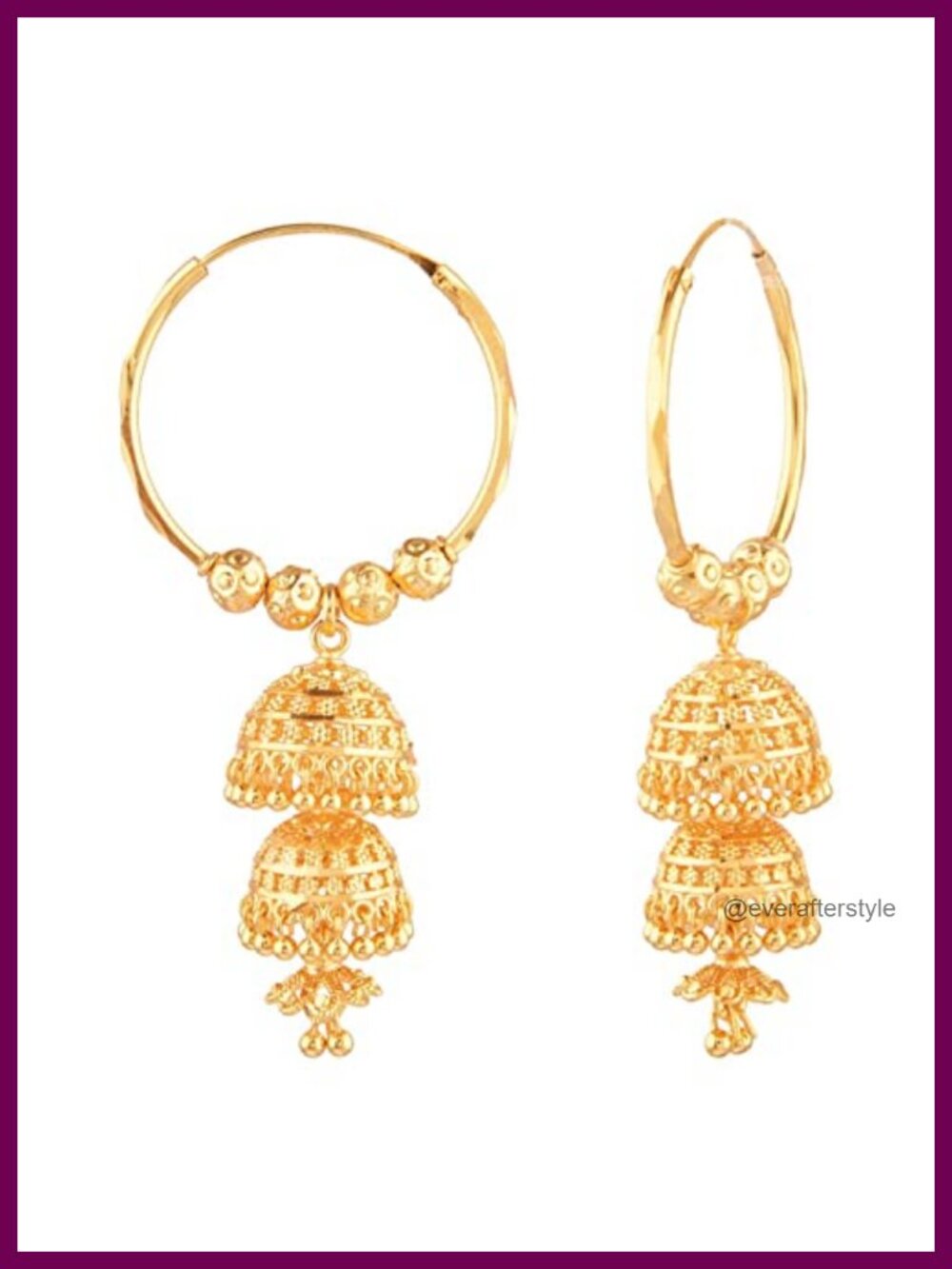 Ethnic Bollywood Jhumka Hoop Dangle Earrings Alloy Antique Gold